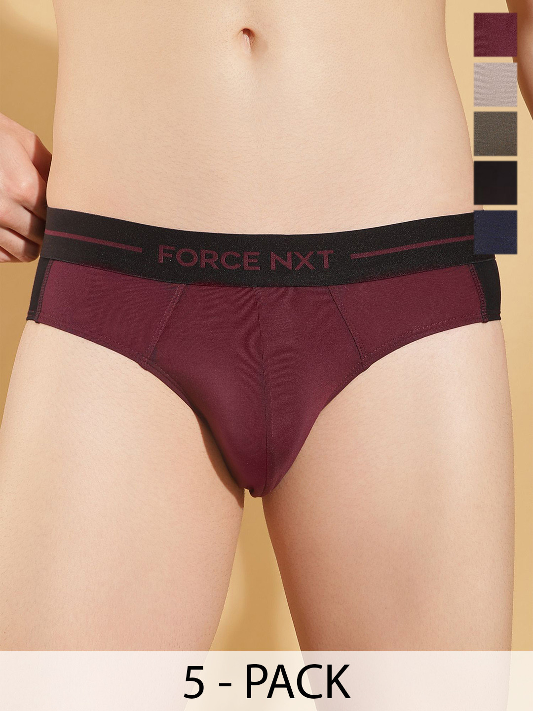 Force NXT Men Pack Of 5 Assorted Cotton Basic Briefs MNFS-12-MULTI-PO5