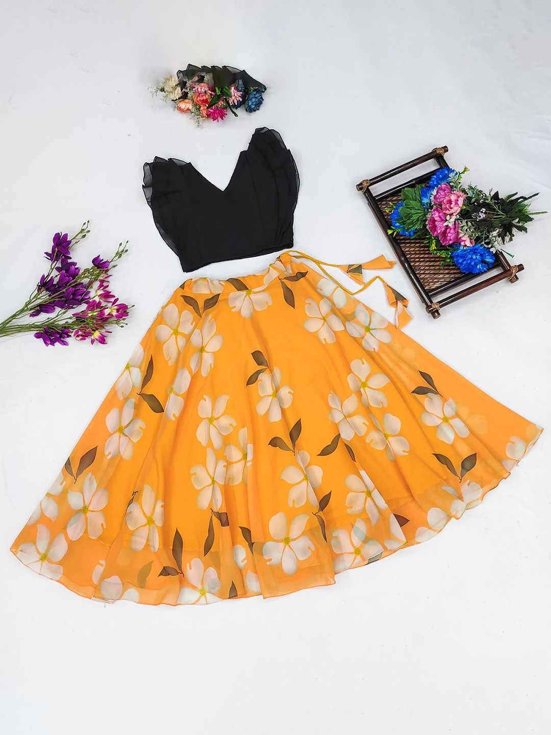 JOVK DESIGN Tie And Dye Printed Lehenga Choli