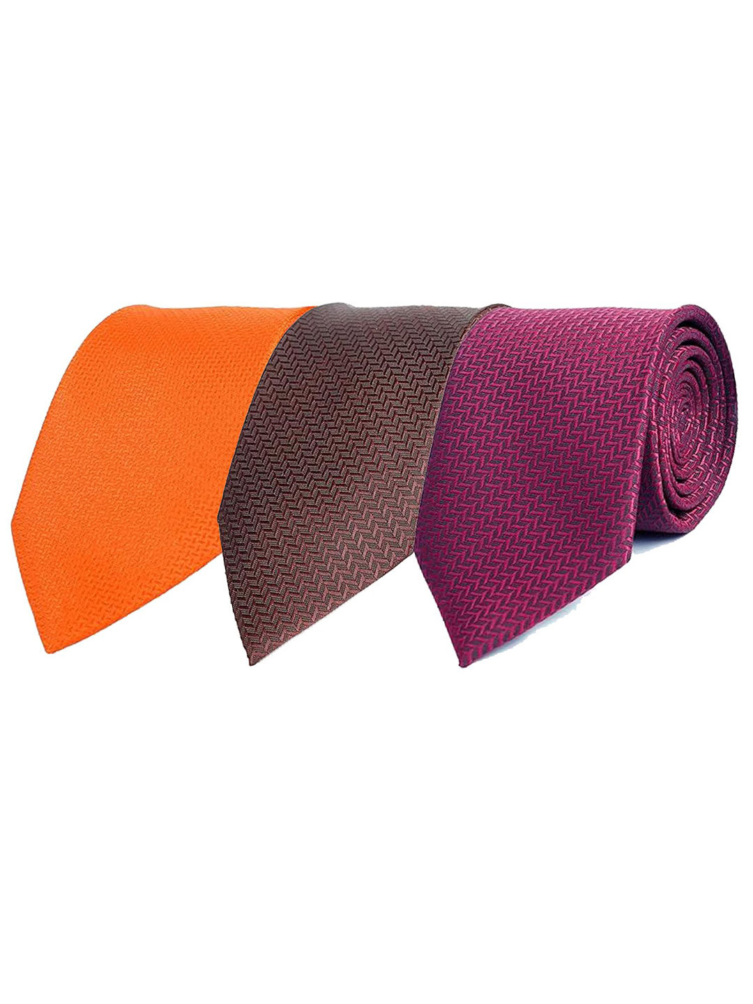CALIXTO Pack Of 3 Men Woven Design Broad Tie