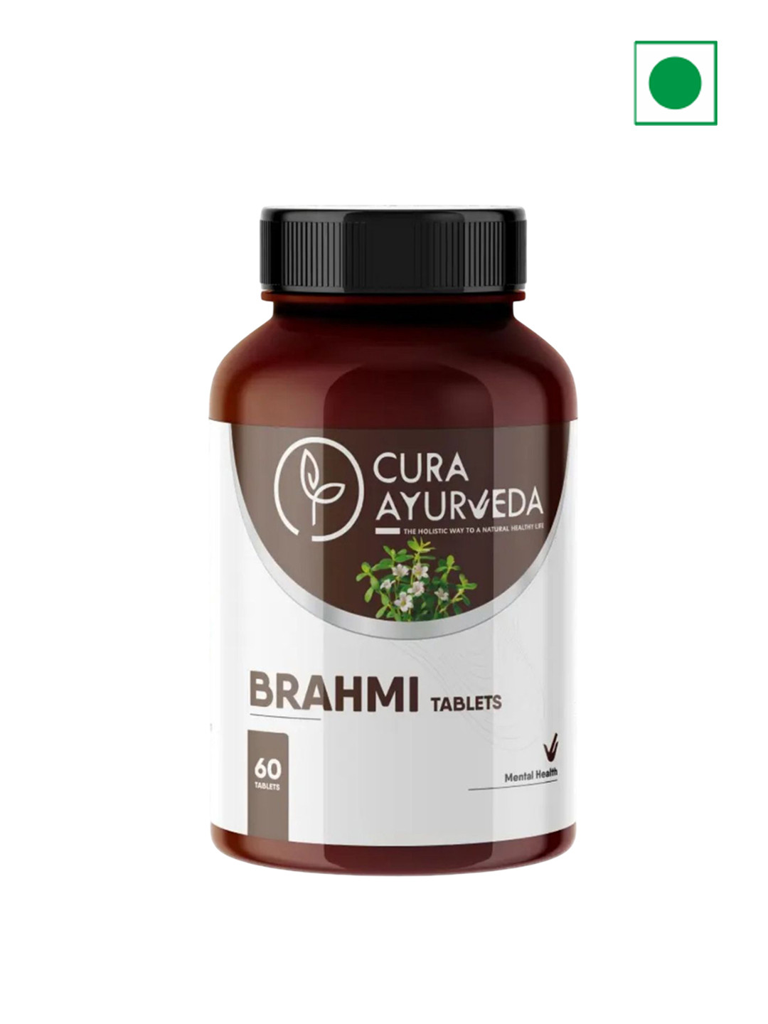 Cura Ayurveda Brahmi 100% Natural Health Tablets - 60 Tablet