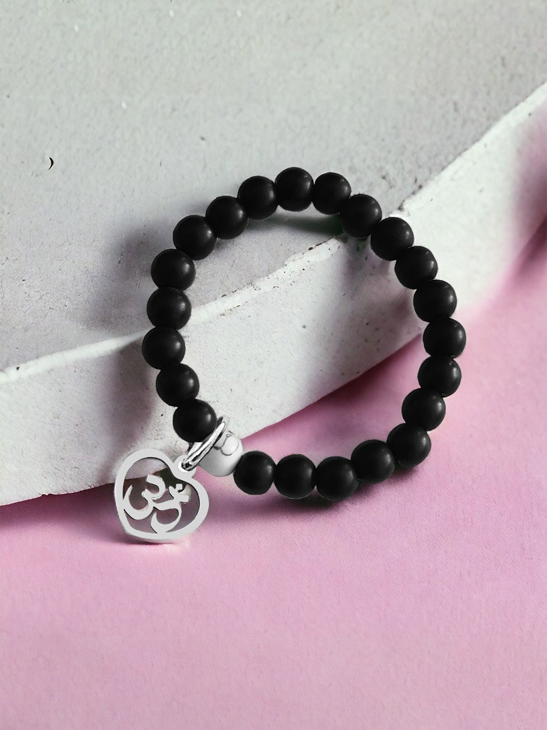 M Men Style Men Natural Gemstone Elasticated Bracelet