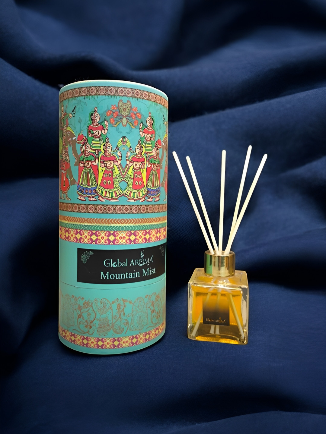GLOBAL AROMA Blue & Red Mountain Mist Reed Aroma Oil Diffuser & Sticks 100ml