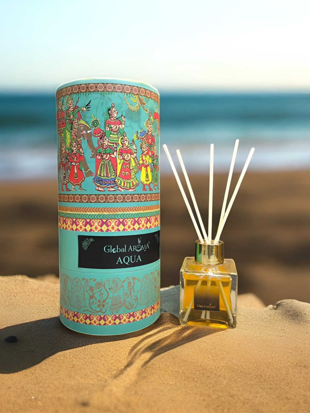 GLOBAL AROMA Blue & Red Aqua Reed Diffuser & Sticks 100ml