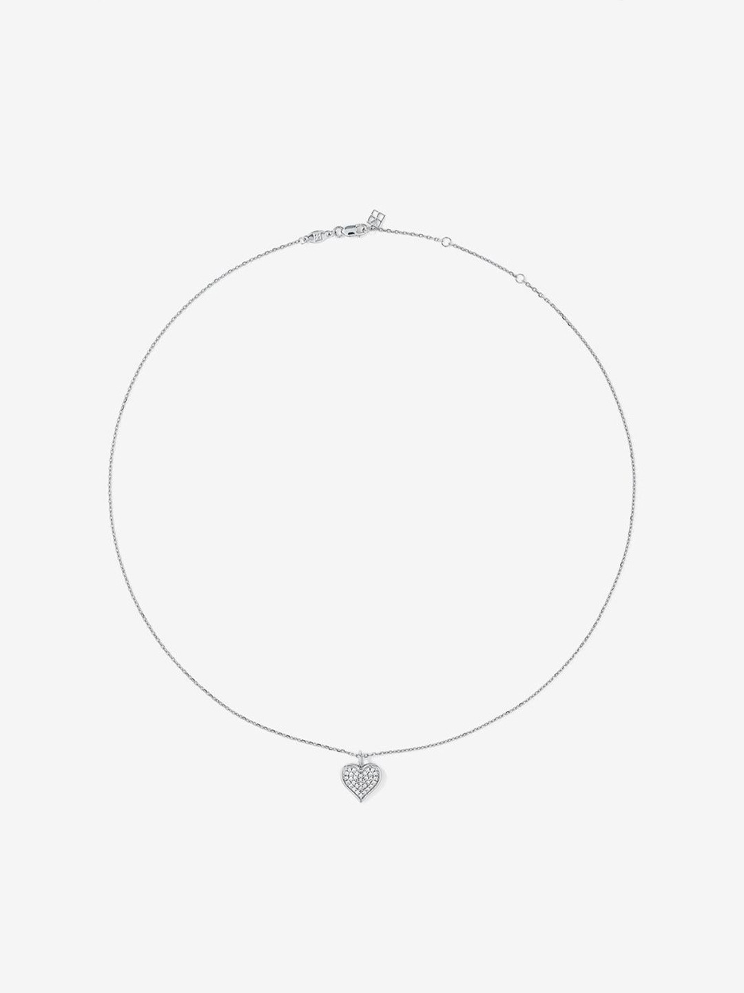 Elliston Jewelry Silver-Plated Cubic Zirconia Studded Heart Shaped Pendants with Chains