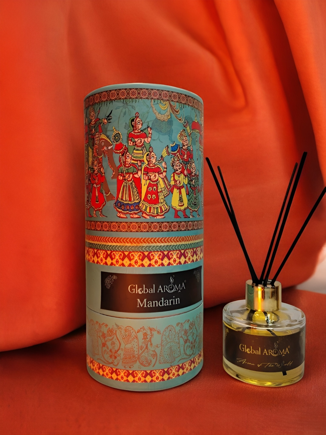 GLOBAL AROMA Blue & Red Mandarin Reed Aroma Oil Diffuser & Sticks 120ml