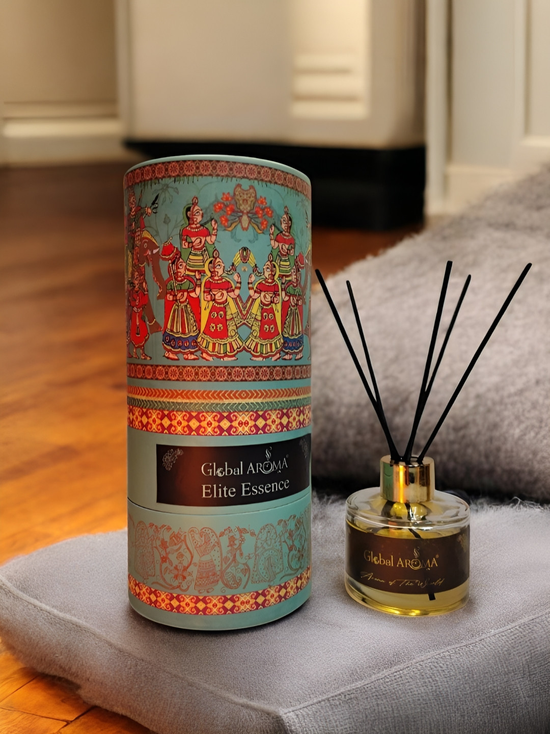 GLOBAL AROMA Blue & Red Elite Essence Reed Aroma Oil Diffuser & Sticks 120ml