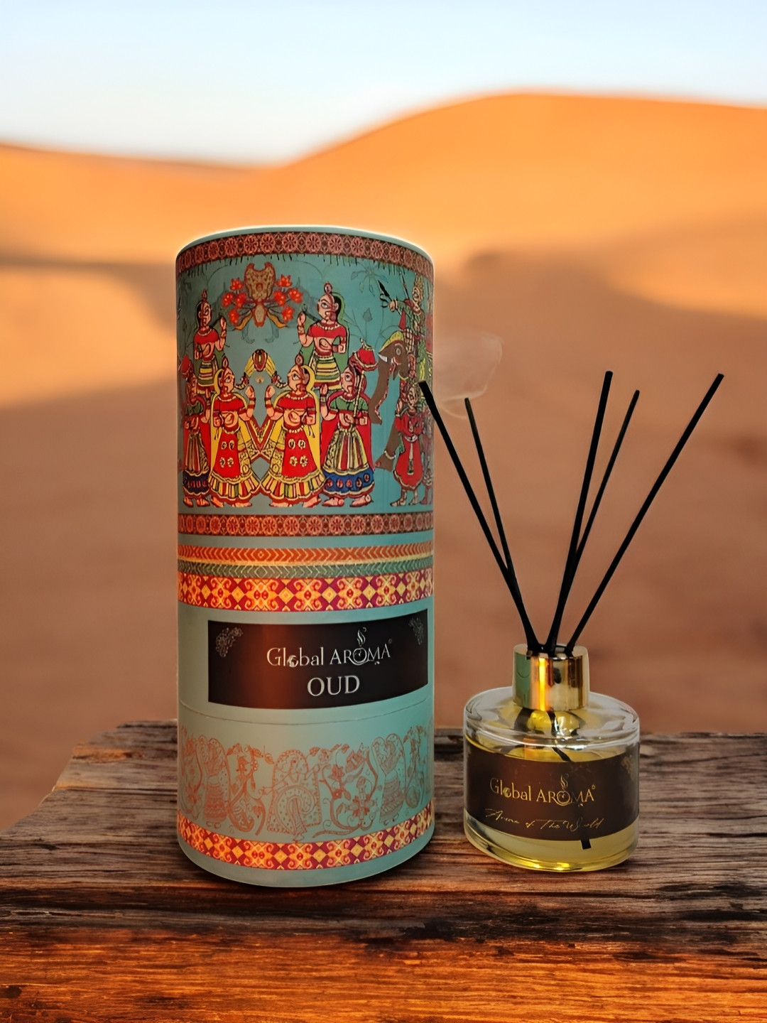 GLOBAL AROMA Blue & Red Oud Reed Aroma Oil Diffuser & Sticks 120ml