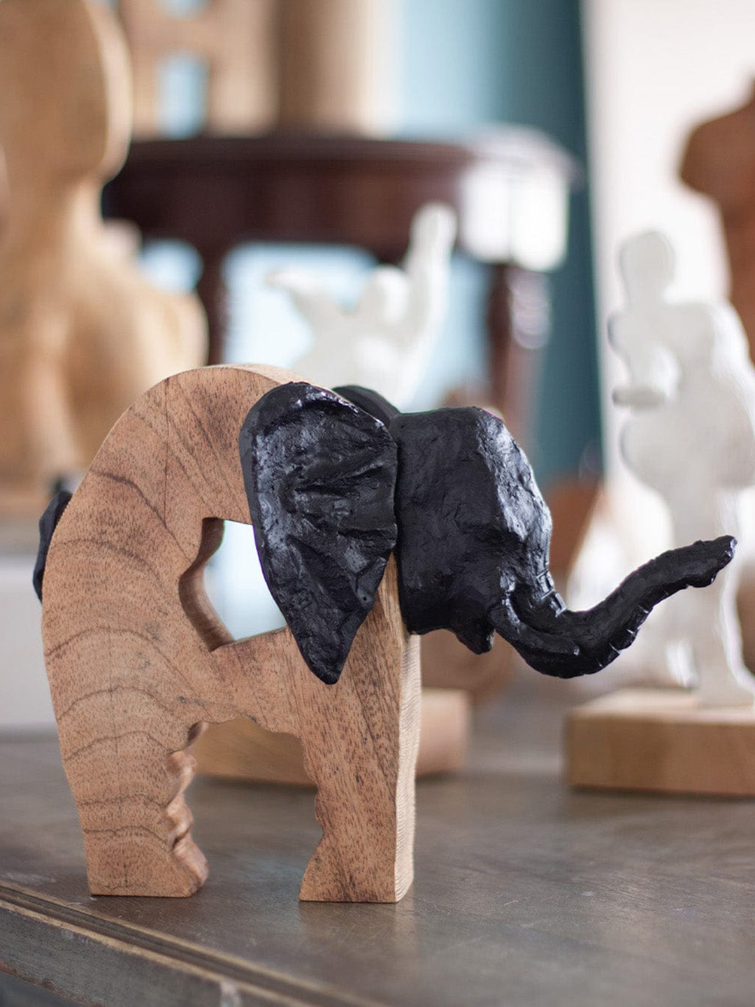 The Wishing Chair Tusky Brown Wood Natural Living Room Medium Showpiece - 7.5 Inches