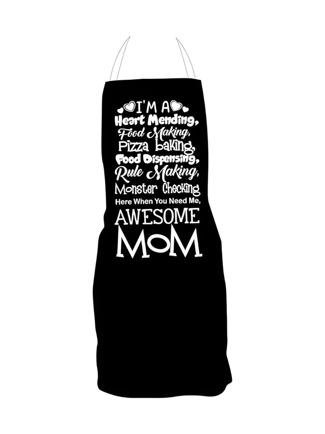THEYAYACAFE Mother's Day Black & White Printed Velvet Waterproof Apron