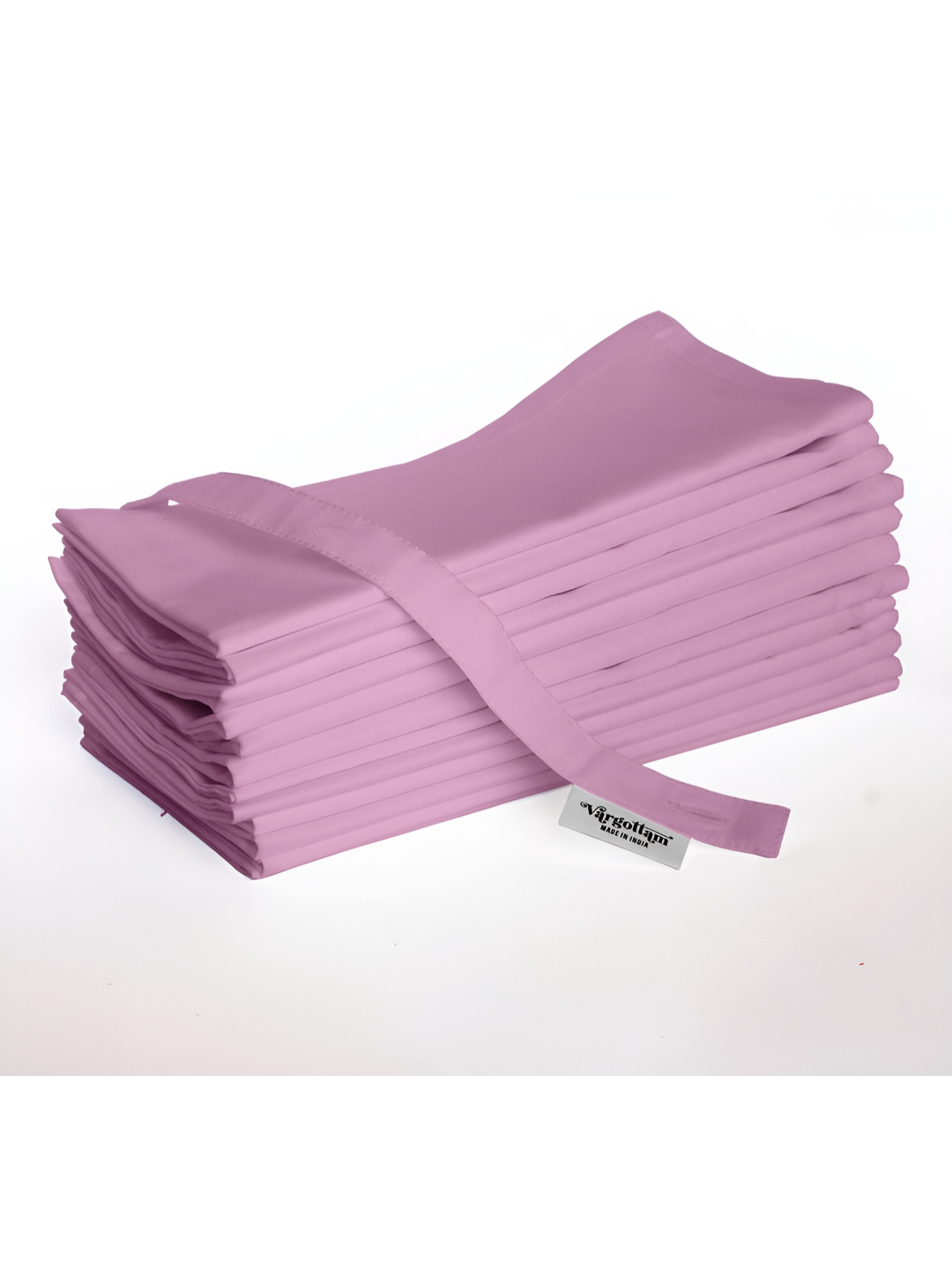 Vargottam Pink 12 Pieces Cotton Reusable & Disposable Table Napkins