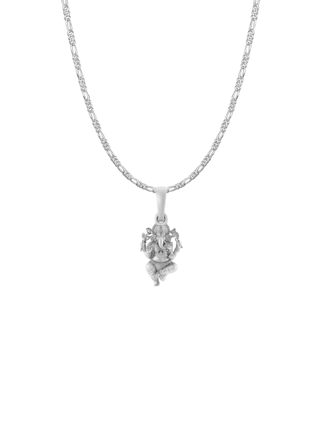 AKSHAT SAPPHIRE Unisex 92.5 Sterling Silver Ganesha Pendant With Chain