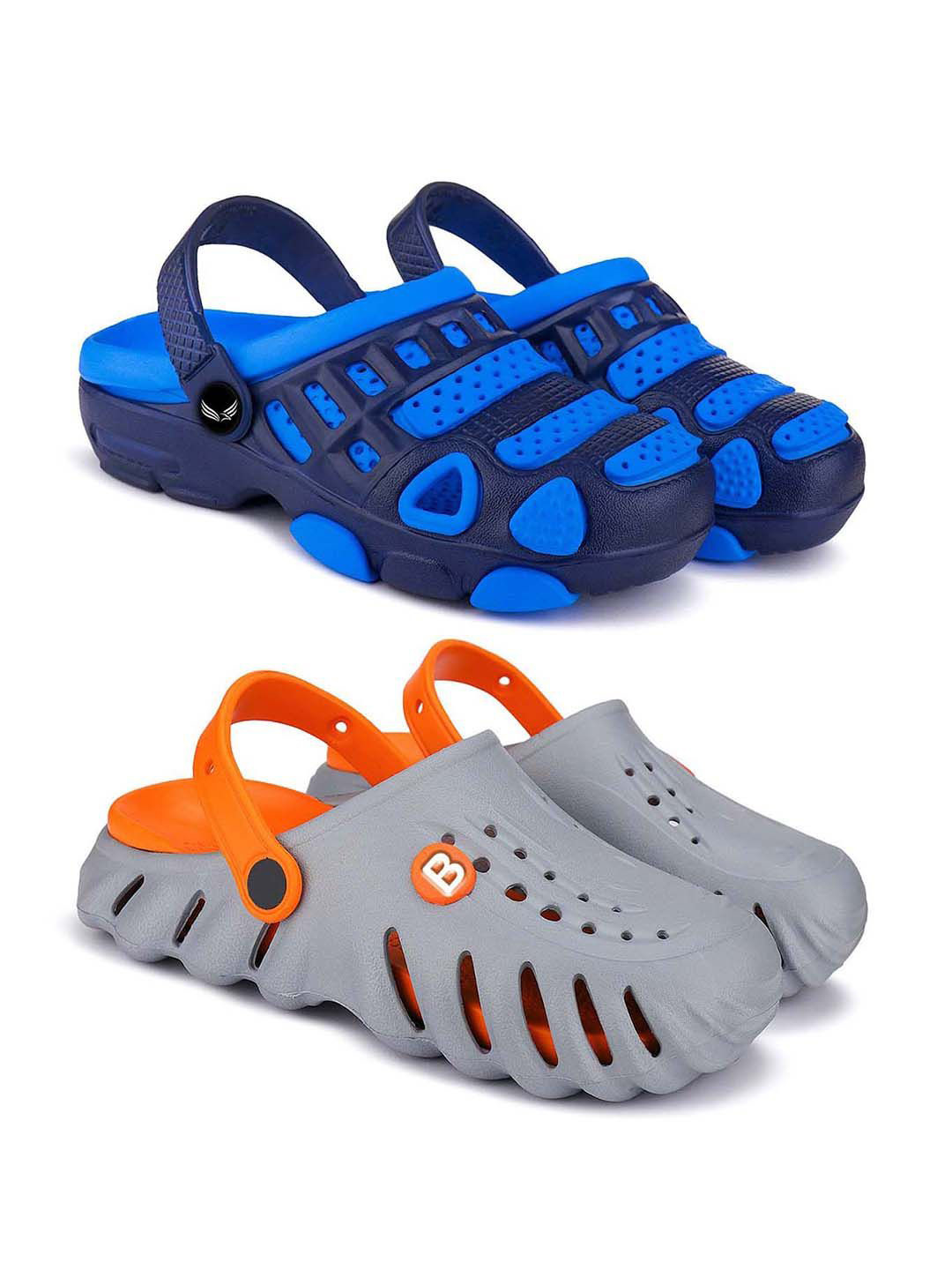 BERSACHE Girls Set Of 2 Self Design Ultra Soft Technology Clogs