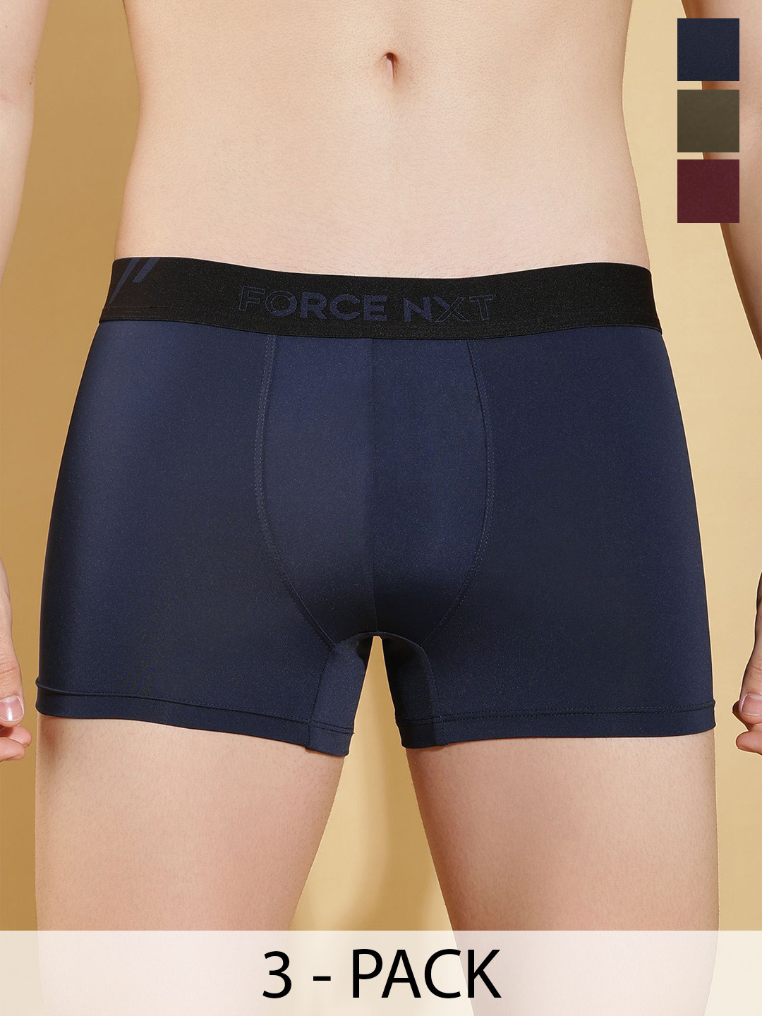Force NXT Men Pack Of 3 Long Trunks MNFG-92-COL-345-PO3