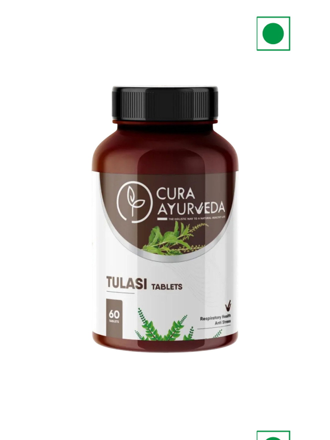 Cura Ayurveda Tulasi 100% Natural Ayurvedic Respiratory Wellness Tablets - 60 Tablet