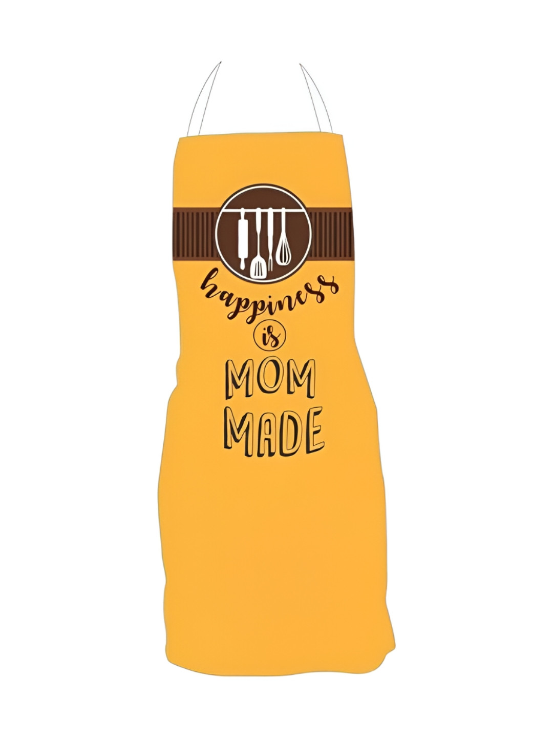 THEYAYACAFE Mother's Day Yellow & Brown Printed Velvet Waterproof Apron
