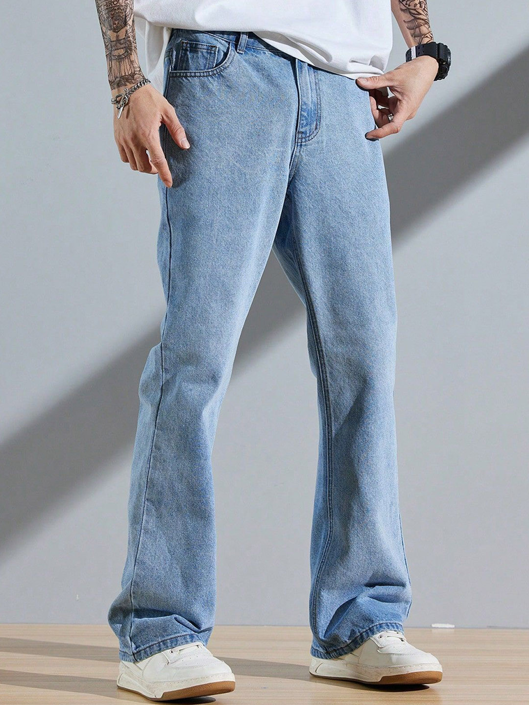 SZN Men Mid-Rise Straight Fit Clean Look Jeans