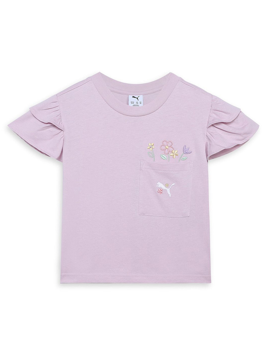 Puma FLOWER FARM Youth Girl's Knitted Pocket T-shirt