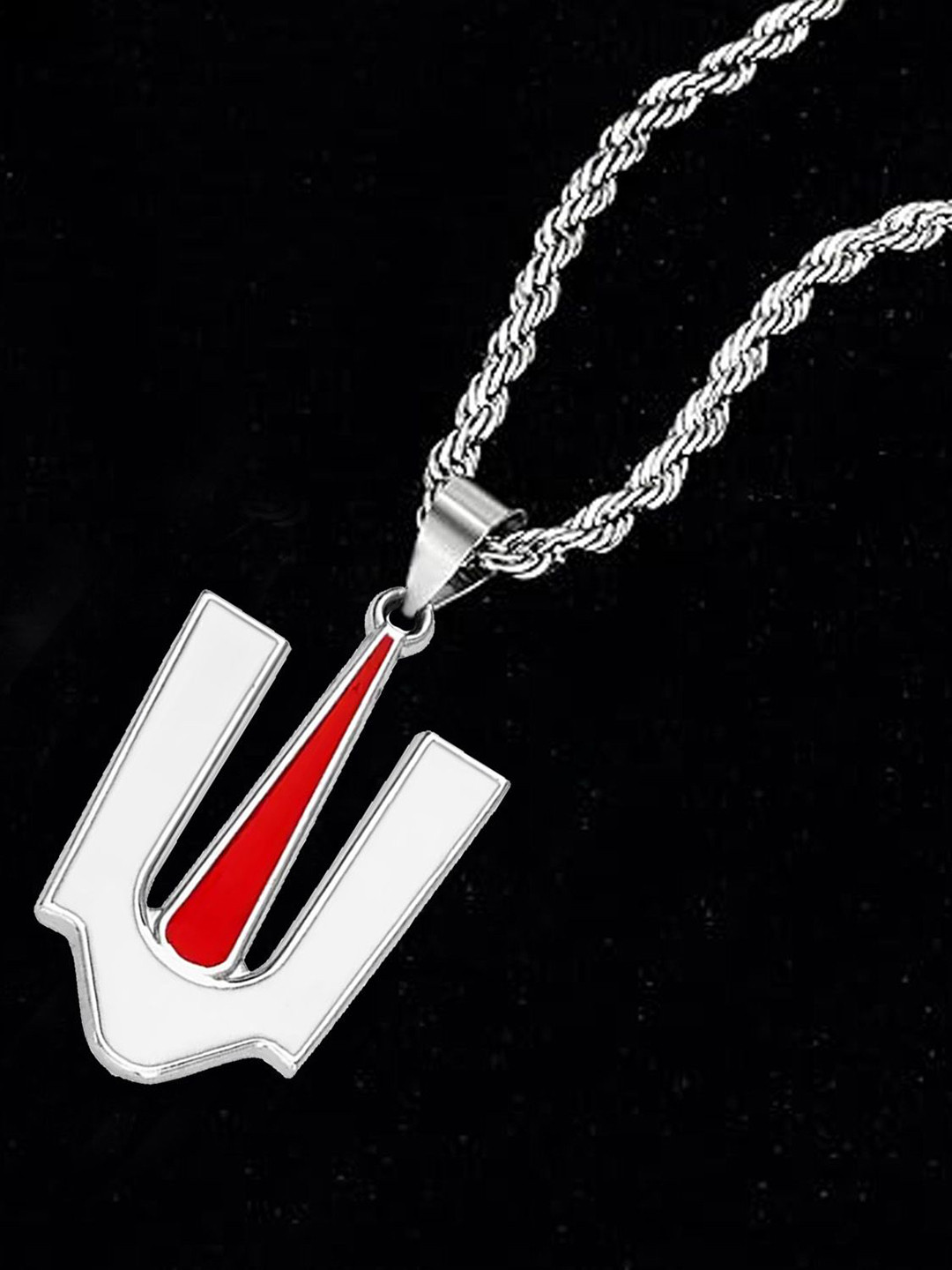 M Men Style Silver-Plated Antique Contemporary Shaped Pendant