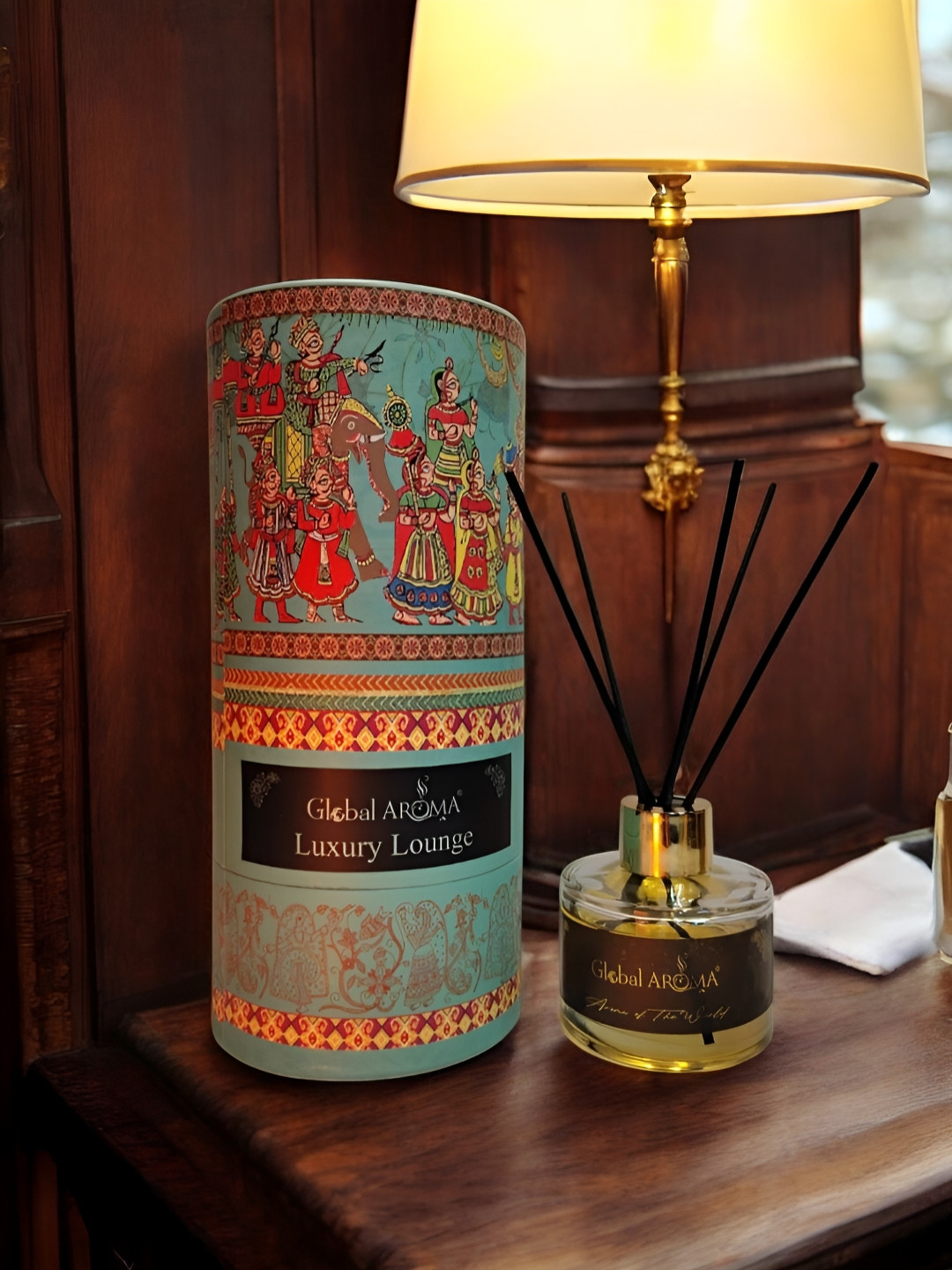 GLOBAL AROMA Blue & Red Luxury Lounge Reed Aroma Oil Diffuser & Sticks 120ml