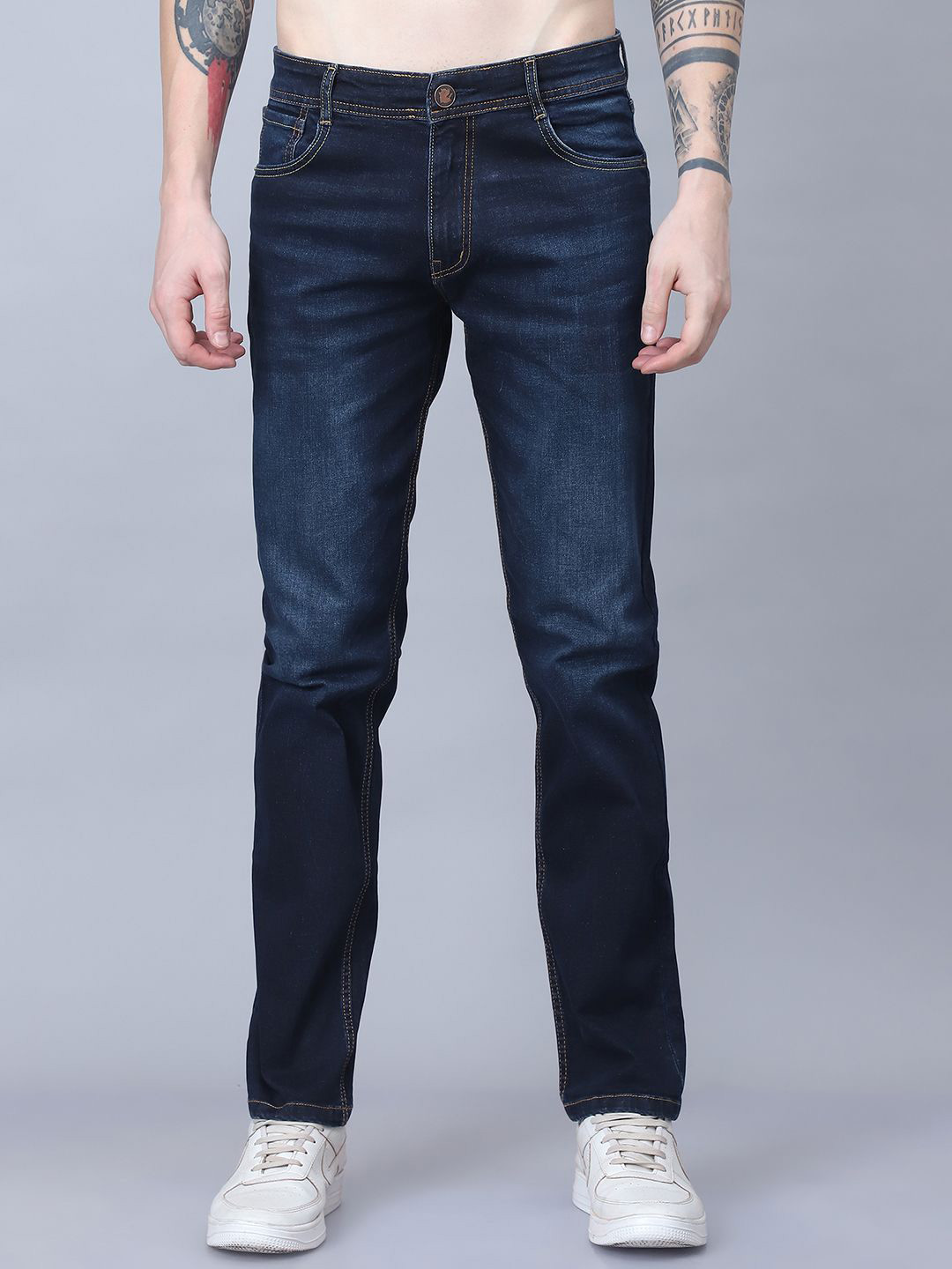 BUNCH OF BAD Men Light Fade Stretchable Jeans