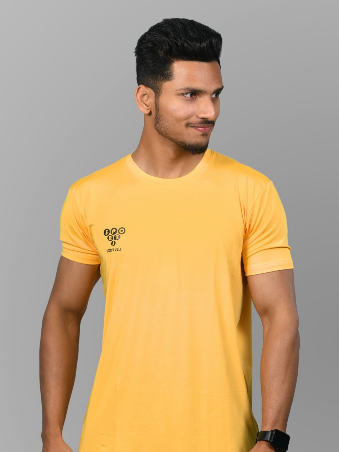 SPORTS VILLA Men Solid Round Neck T-shirt