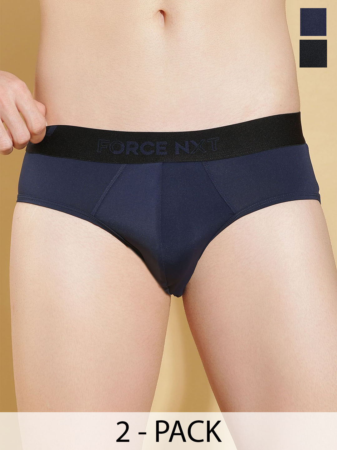 Force NXT Men Pack Of 2 Assorted Anti-Odour Basic Briefs MNFG-91-COL-12-PO2