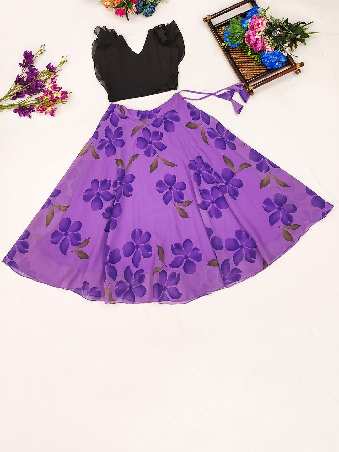 JOVK DESIGN Tie And Dye Printed Lehenga Choli