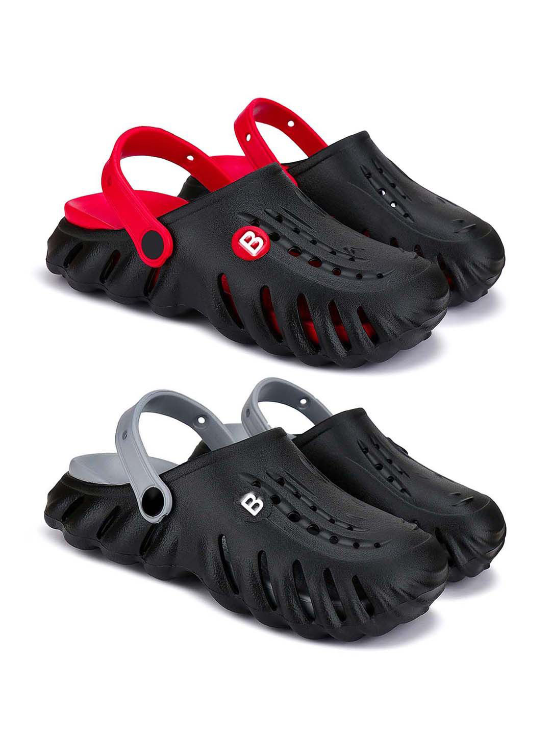 BERSACHE Girls Set Of 2 Self Design Ultra Soft Technology Clogs