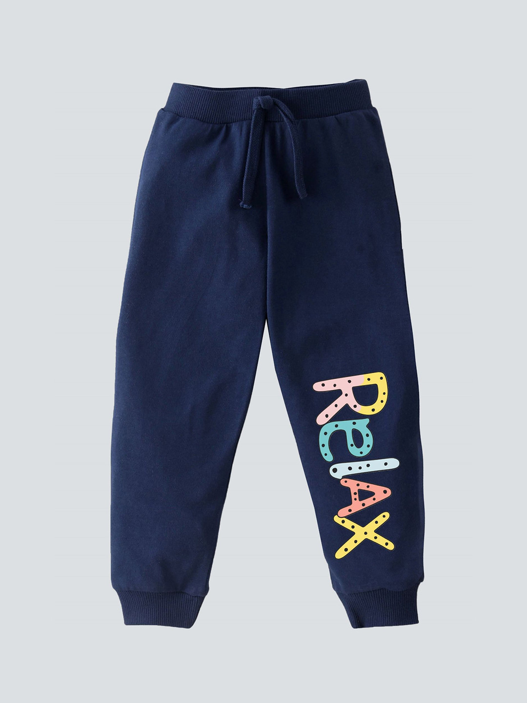 KAVEE Boys Printed Bio-washed Mid-Rise Cotton Joggers