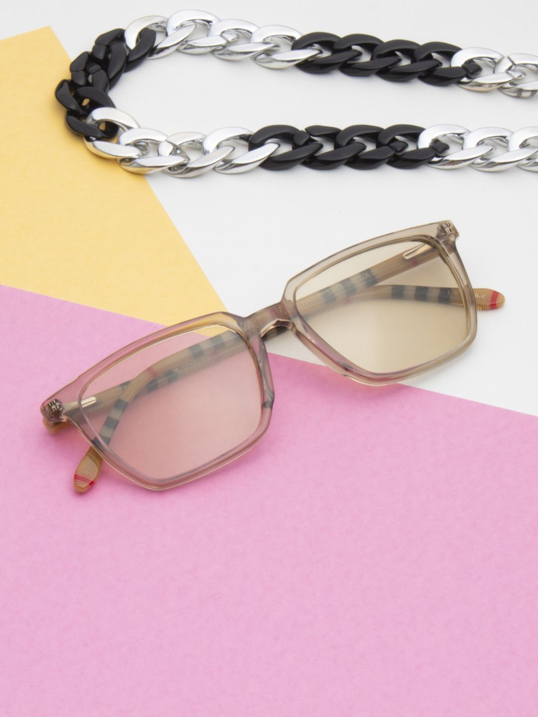 Ted Smith Unisex Light Brown Wayfarer Premium Acetate Sunglasses With Polarised Lens