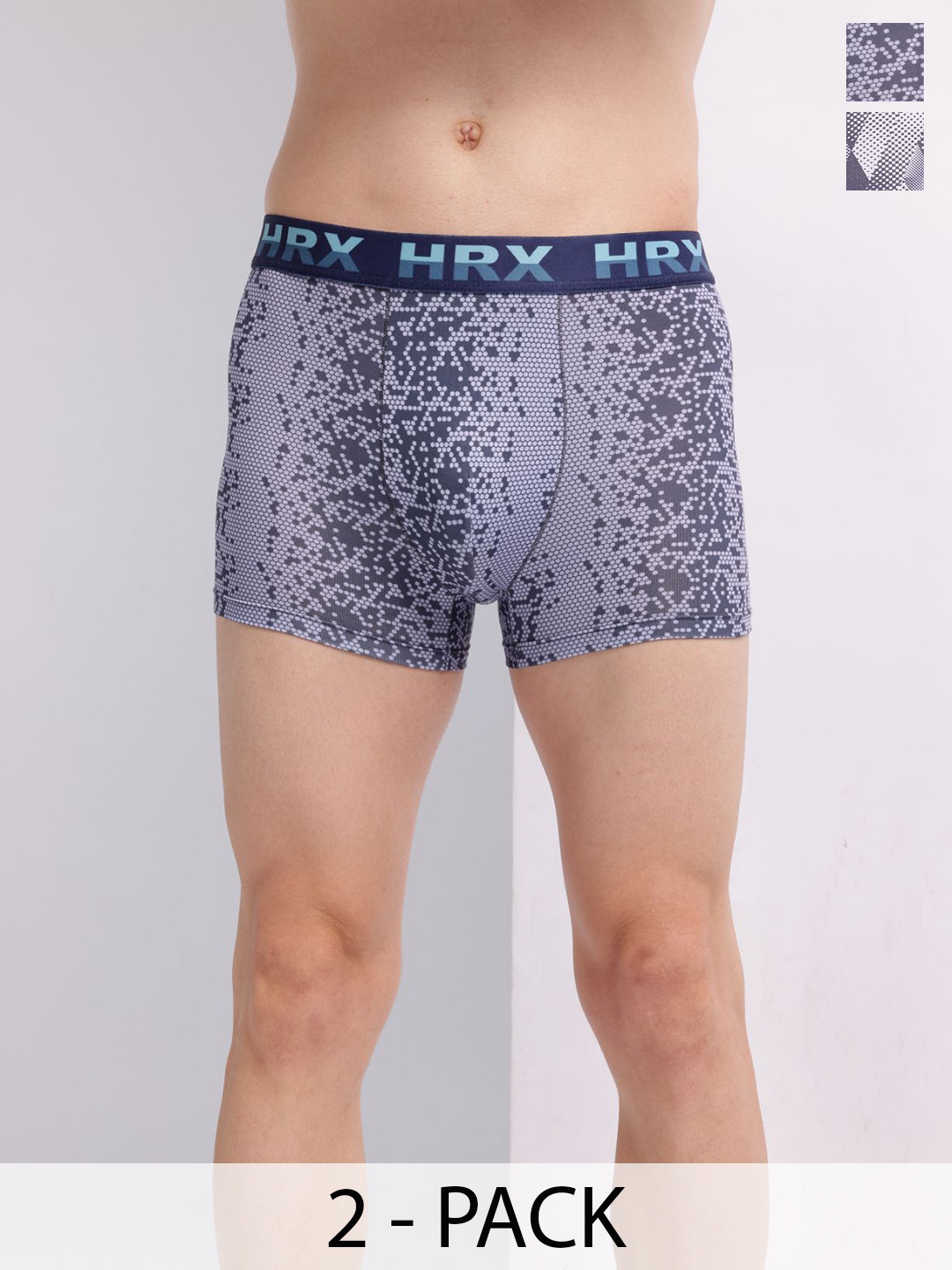 HRX by Hrithik Roshan Pack Of 2 Printed Short Trunks HTO-PV-Print-103-106-S