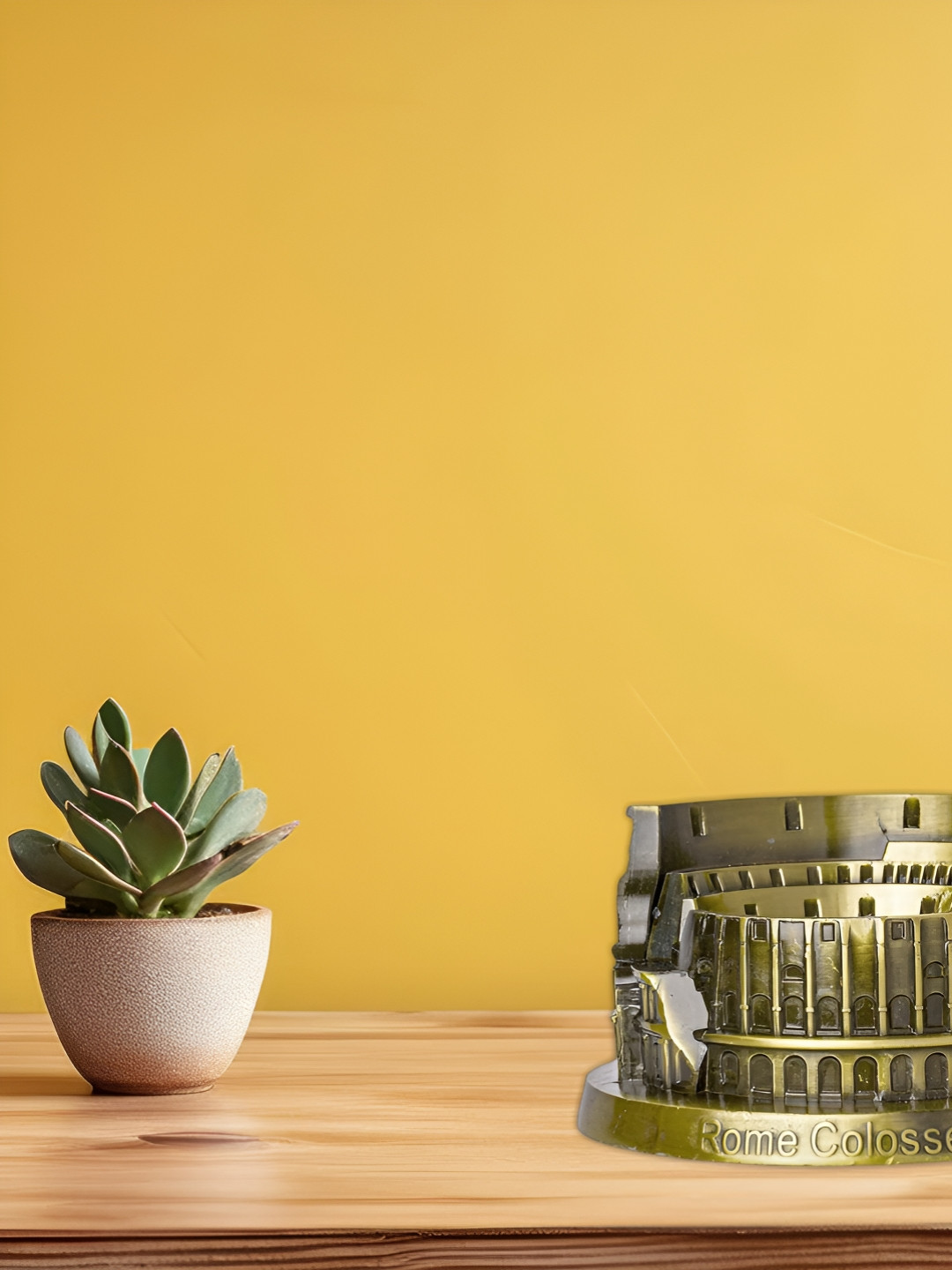 THE QUIRKY HOME Rome Colosseum Monuments Miniature Bronze Metal Metallic Living Room Medium Showpiece - 2.8 Inches