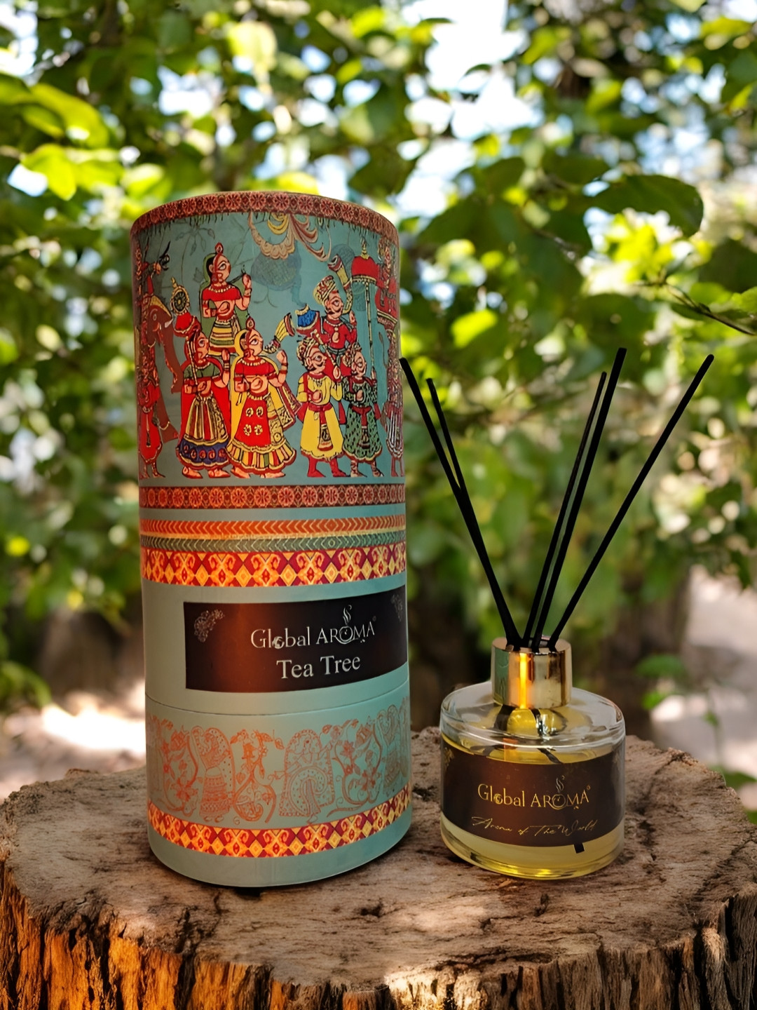 GLOBAL AROMA Blue & Red Tea Tree Reed Aroma Oil Diffuser & Sticks 120ml