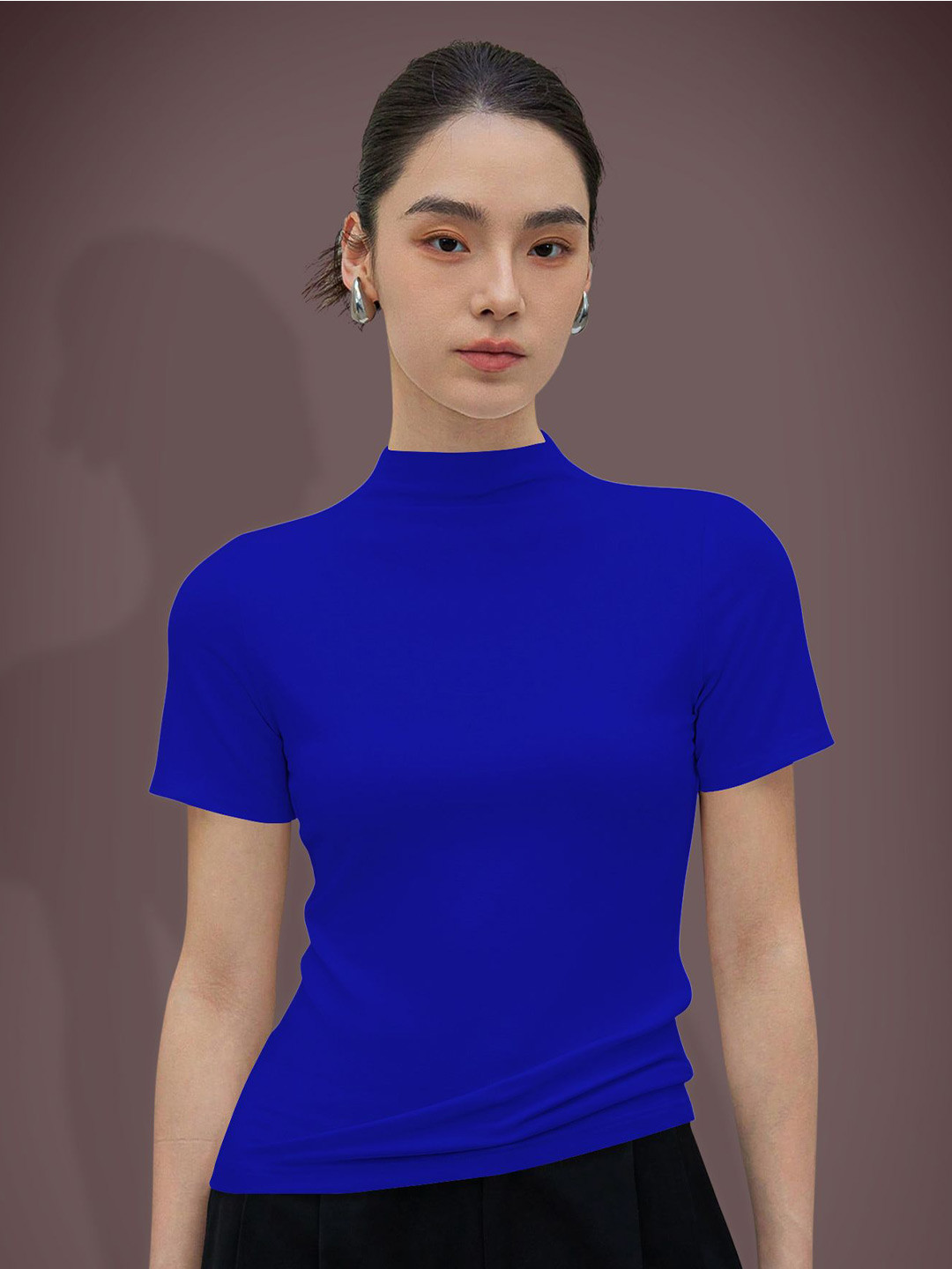 Dream Beauty Fashion Tripta Women Solid High Neck Regular Top