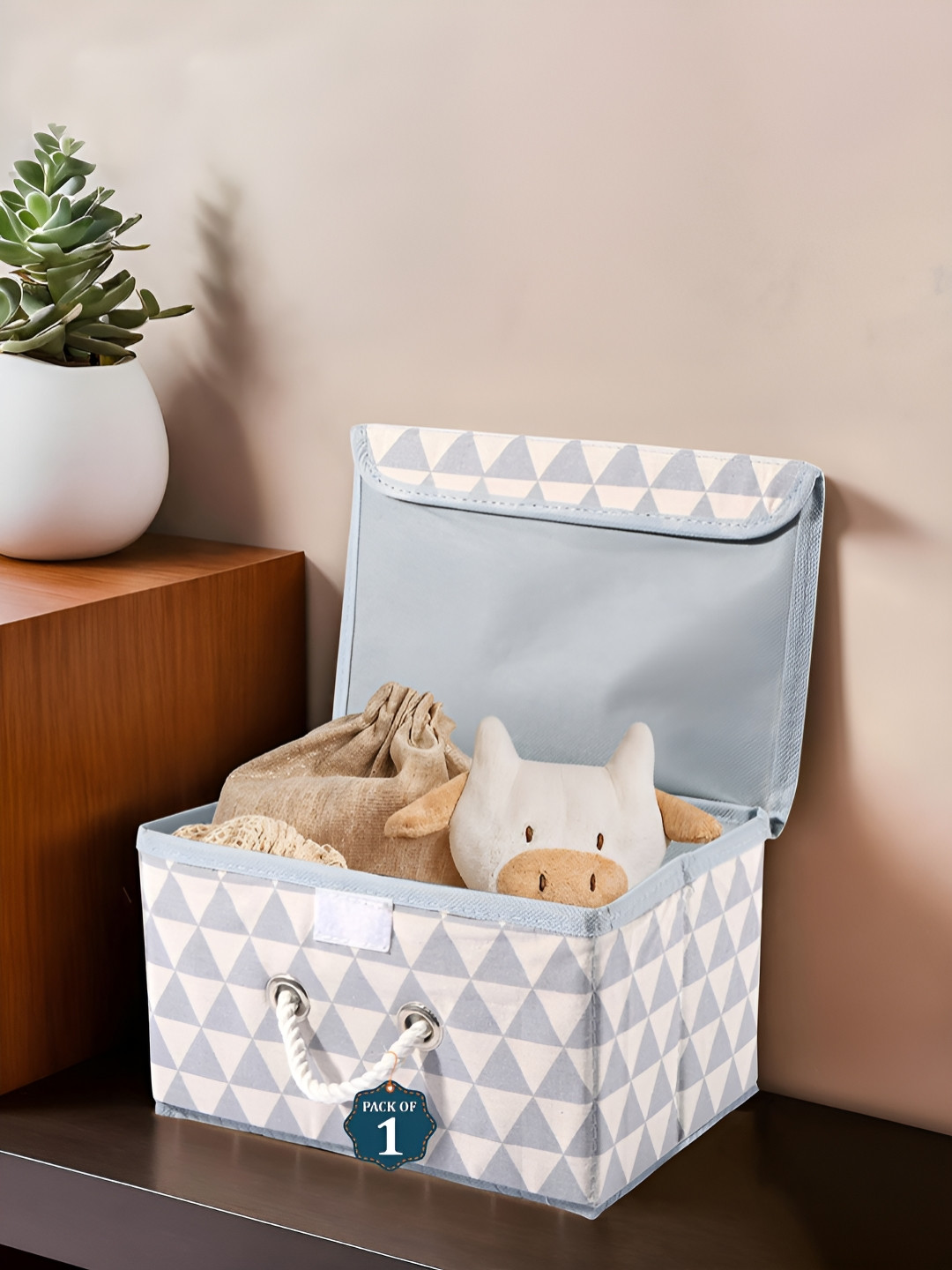 Aura Grey Multipurpose Storage Box With Lid & Handle