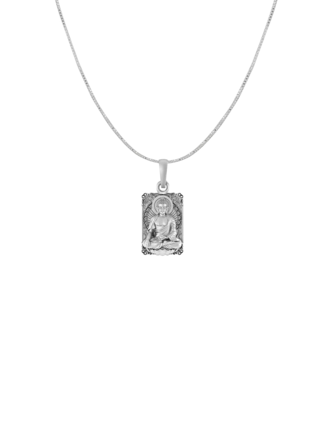 Metronaut Sterling Silver God Gautam Buddha Pendant With Chain