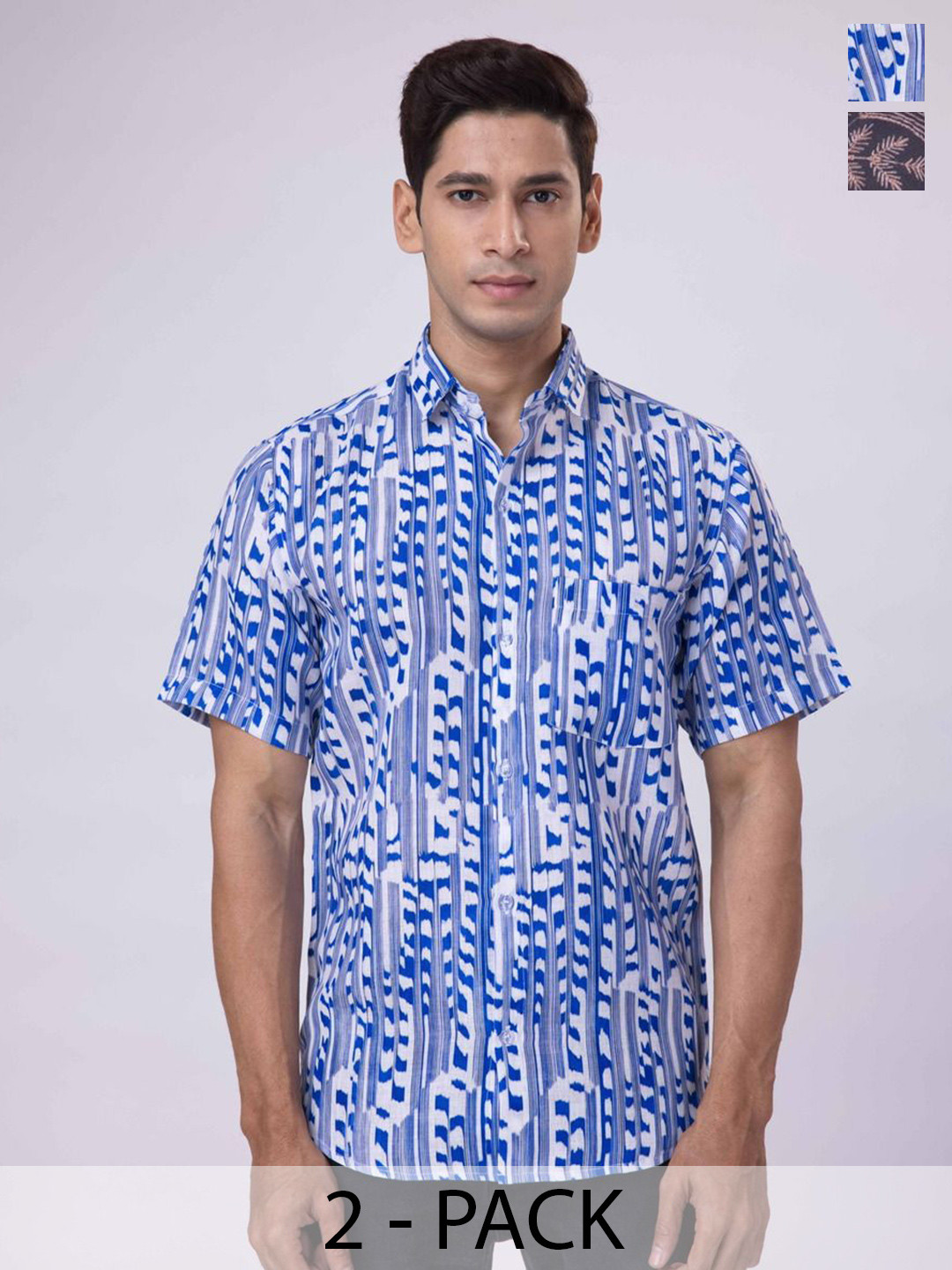 Big Bunny Men Pack Of 2 Printed Cotton Shirt