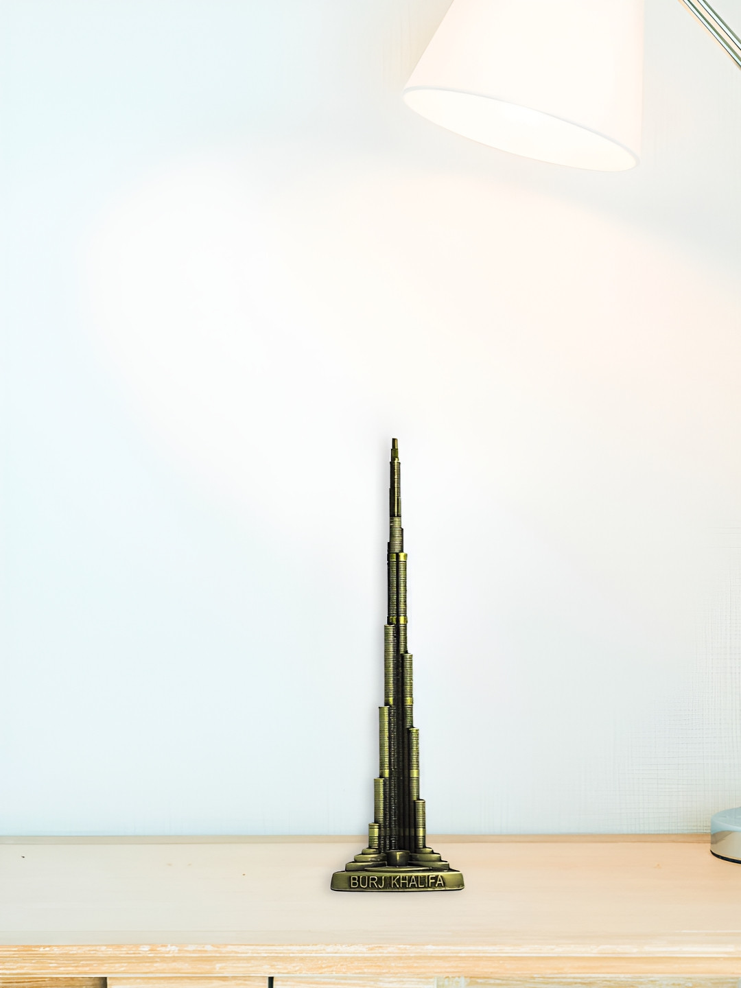 THE QUIRKY HOME Dubai Burj Khalifa Bronze Metal Metallic Study Room Medium Showpiece - 7.1 Inches