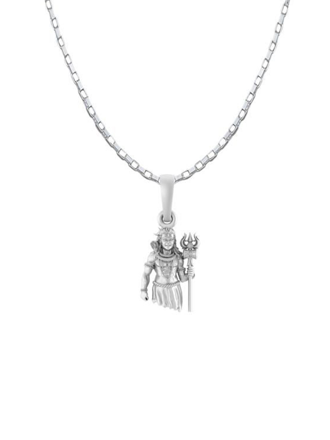 AKSHAT SAPPHIRE Unisex 92.5 Sterling Silver Shiva Pendant With Chain