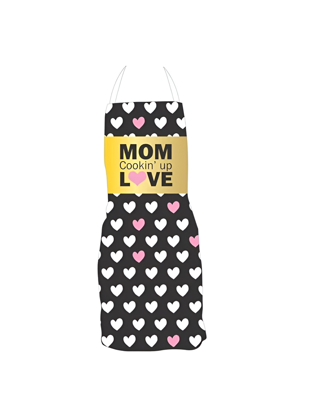 THEYAYACAFE Mother's Day Black & White Printed Velvet Waterproof Apron