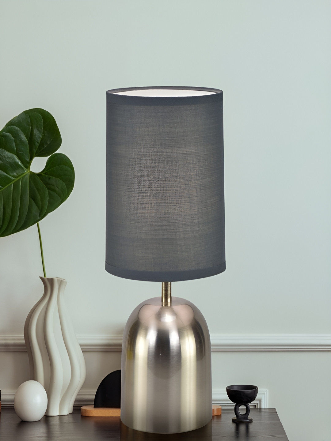 Magik Steel Metal Contemporary Cylindrical Shaped Table Lamp with Bulb
