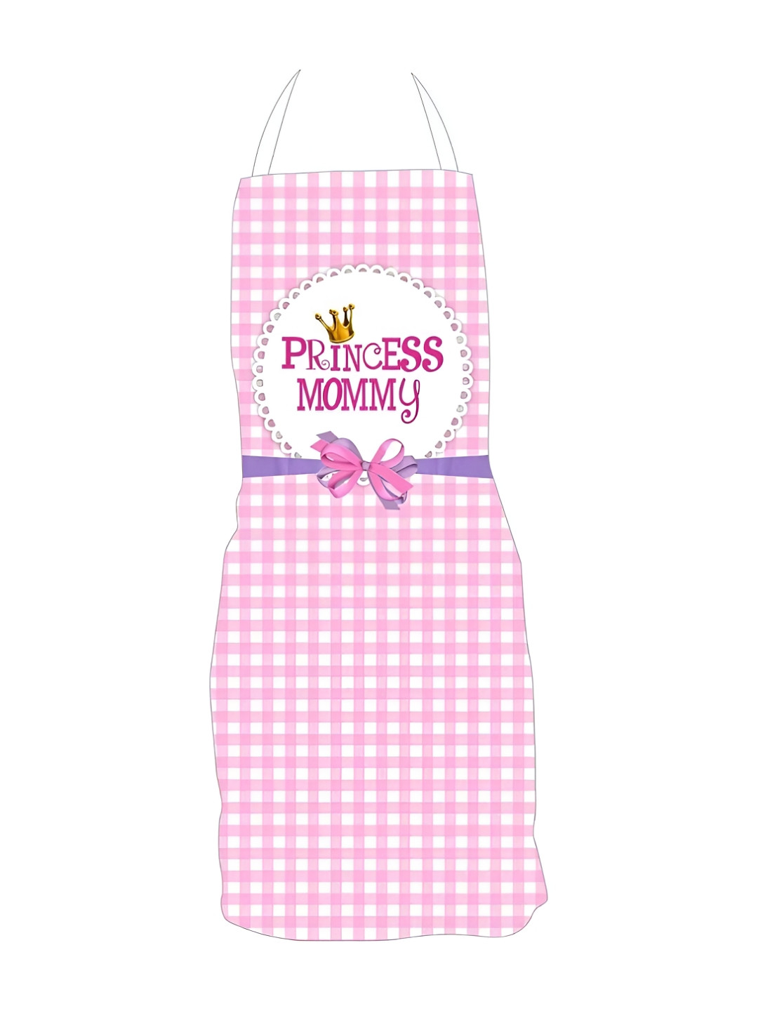 THEYAYACAFE Pink & White Printed Velvet Waterproof Mother's Day Apron