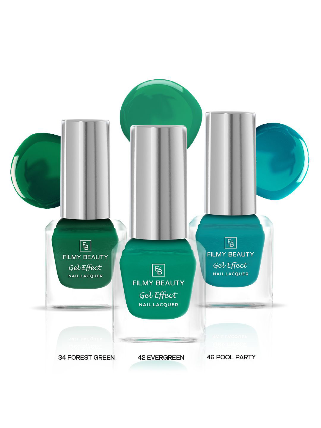 FILMY BEAUTY Set Of 3 Gel Effect Nail Polish- 10 ml Each- Shade- 34- 42- 46
