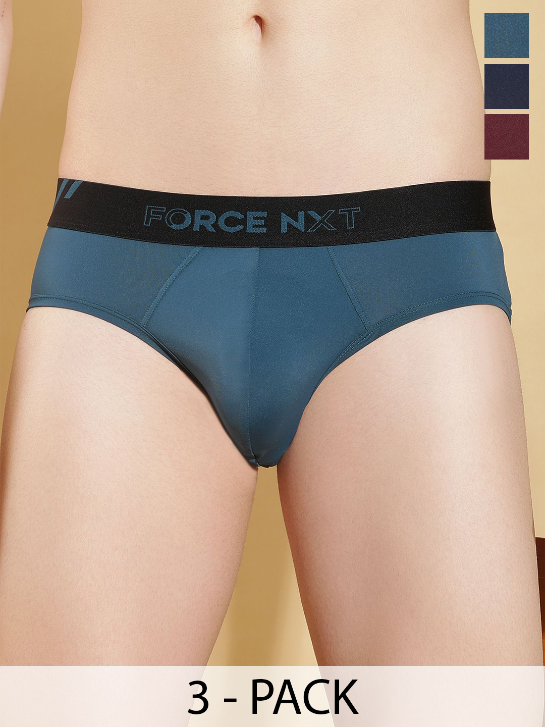 Force NXT Pack Of 3 Men Assorted Basic Briefs MNFG-91-COL-234-PO3