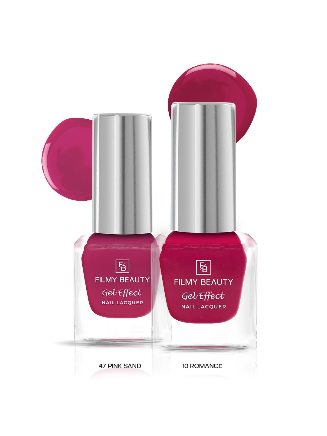 FILMY BEAUTY Set Of 2 Gel Effect Nail Polish- 10 ml Each- Romance 47- Pink Sand 10