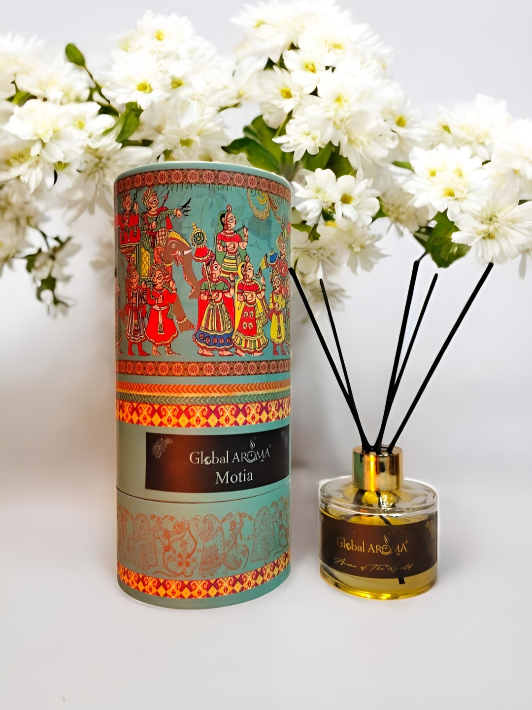 GLOBAL AROMA Blue & Red Motia Reed Aroma Oil Diffuser & Sticks 120ml