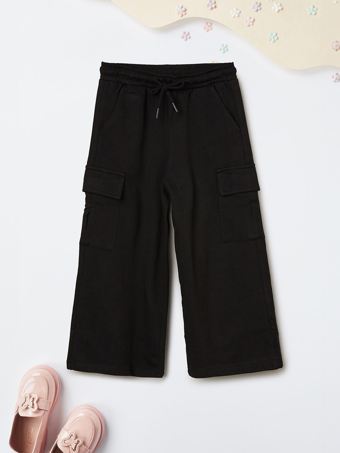 max Kids Girls Pure Cotton Mid-Rise Track Pant