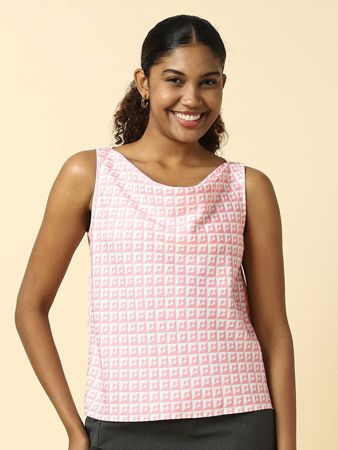 Allen Solly Woman Print Cowl Neck Top