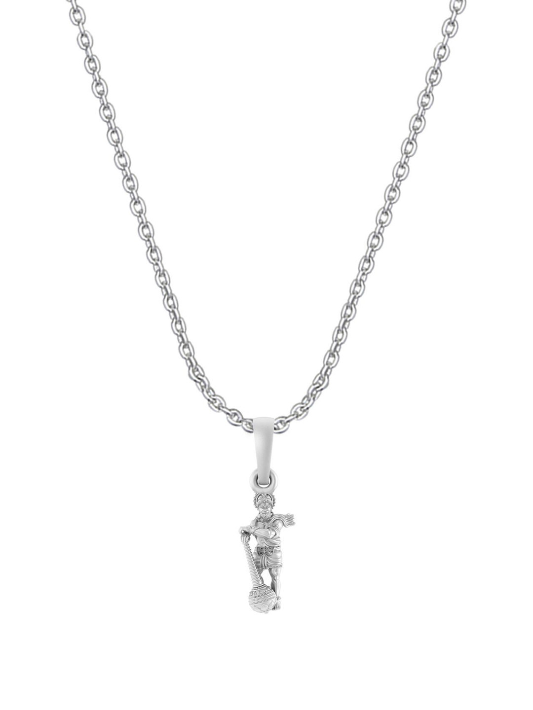 AKSHAT SAPPHIRE Unisex Sterling Silver Hanuman Pendant With Chain
