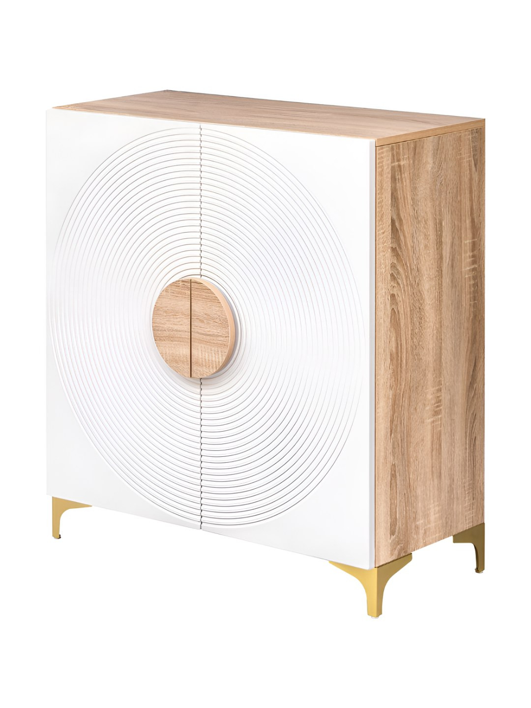 ROCCO White & Brown Textured 4 layered Shoe Cabinet